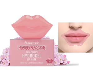 OEM Private Label Natural Organic Moisturizing Cherry Blossom Pink Hydrating Vegan Hydrogel Lip Sleeping Mask