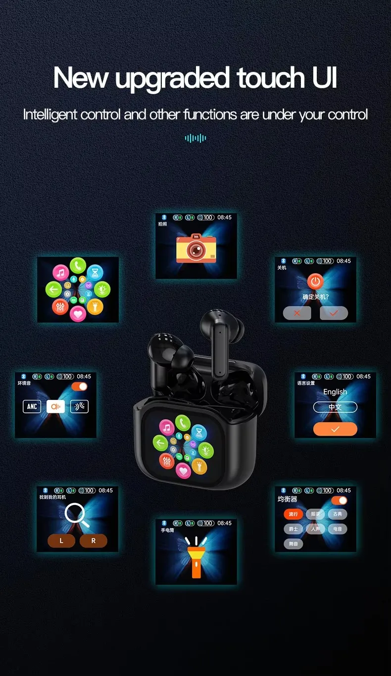 Most Popular BY-16 Sport Game Earphone BY16 Low Delay Gaming Headset TWS Earphones & Headphones LED Screen Touch Gaming Headsets