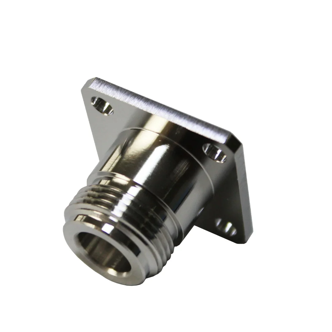 product custom design n kfd rf connector female n connector four hole flange square plate coaxial connector-3