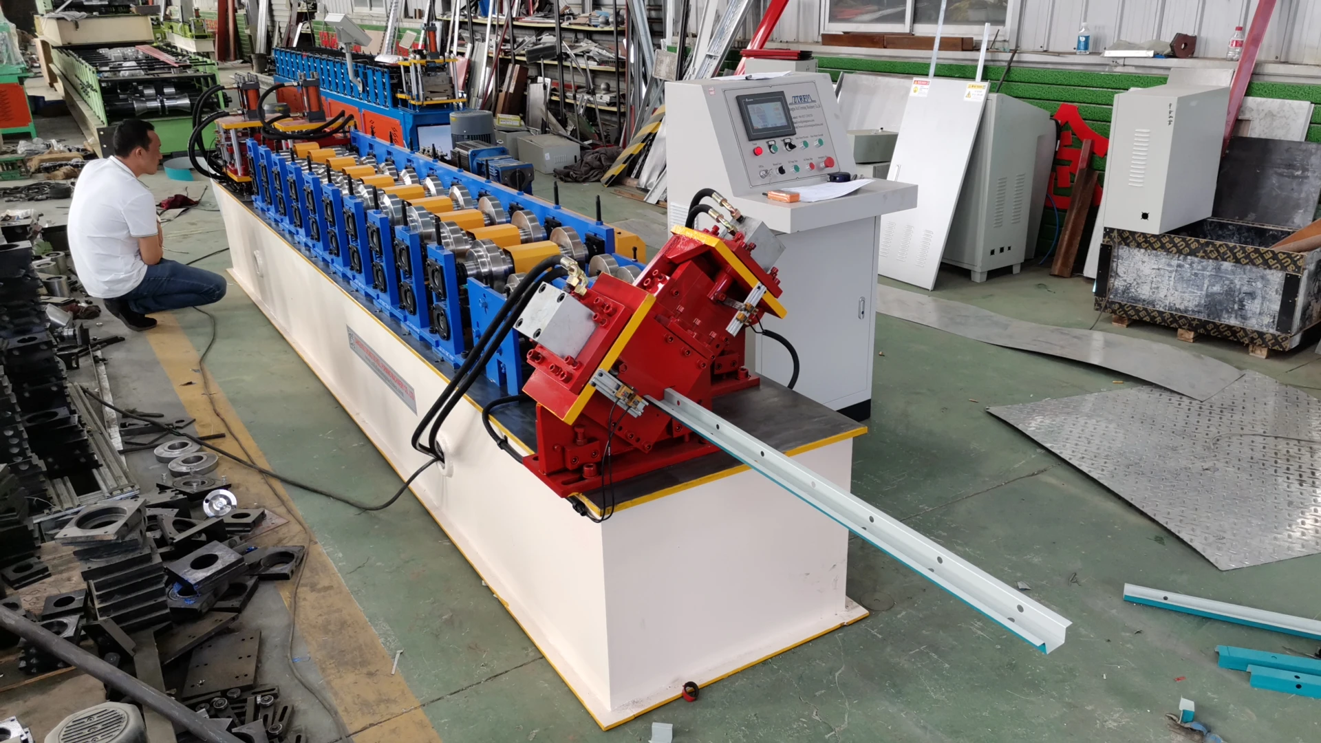 Building Material Metal U Furring Channel Double Line Rolling Forming Machine