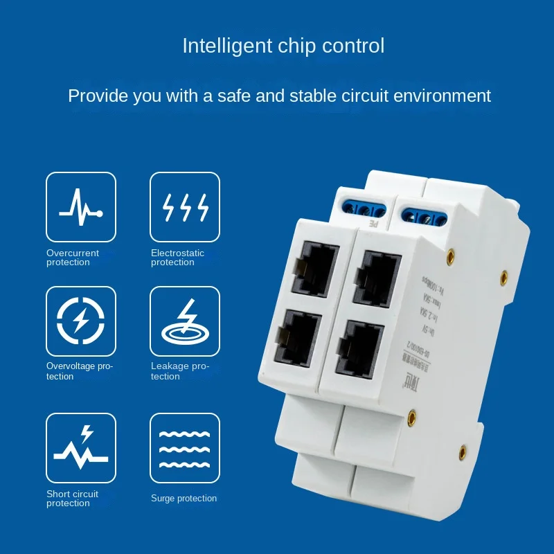 2-Way 100 M Network Signal Lightning Protector Weak Box Monitoring Head 100 M Network Cable RJ45 Surge Arrester Made Surge