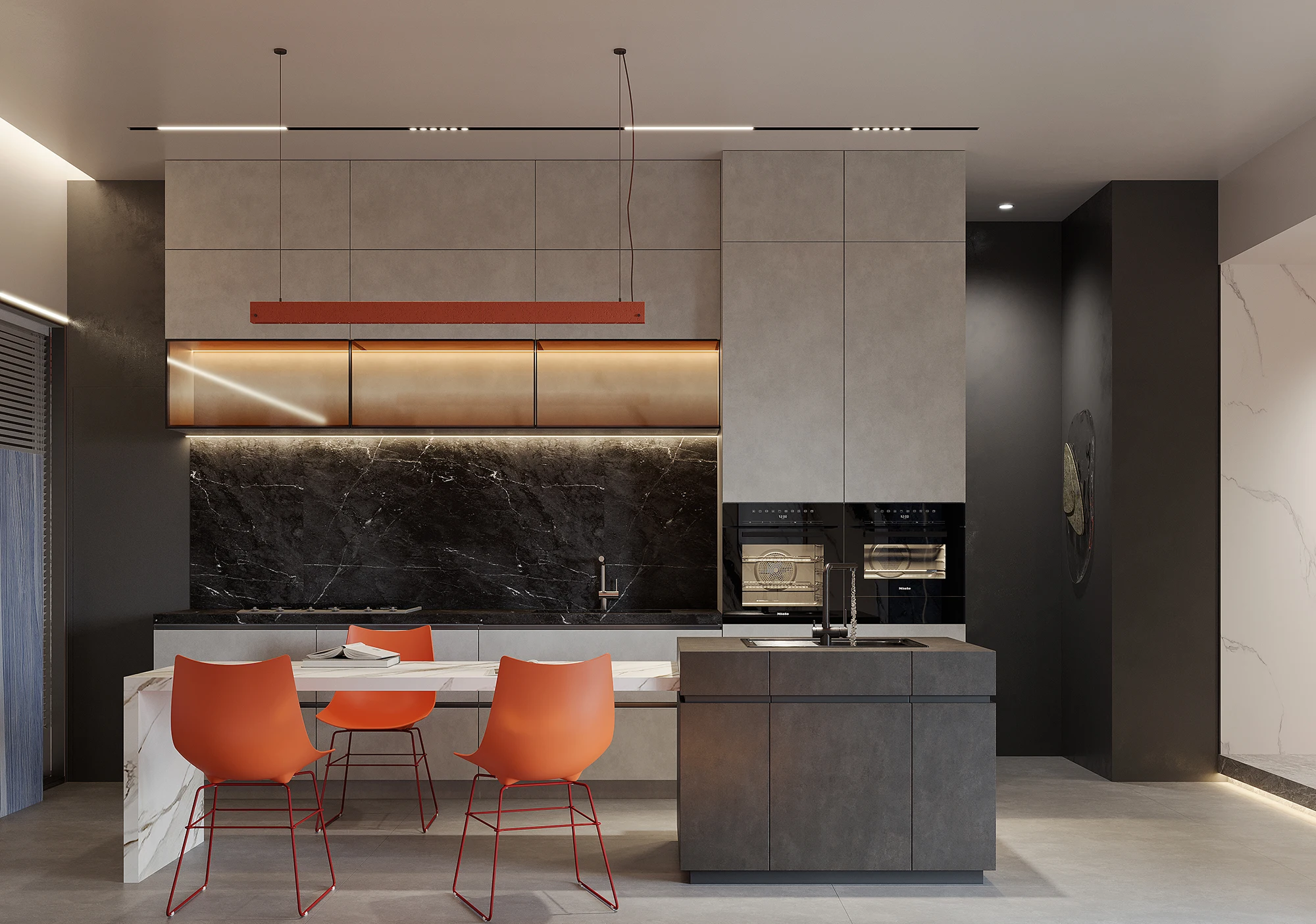 product sintered stone kitchen island 1200x2700 sintered stone 3mm carbon rock plate walls sintered stone slabs-6