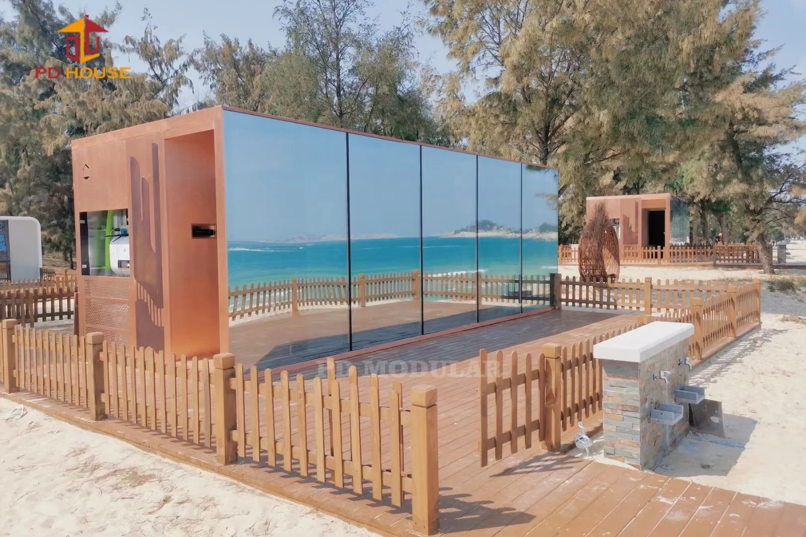 Movable Module China Factory 20' Mobile Glass Mirror House, 40' Container Movable ...