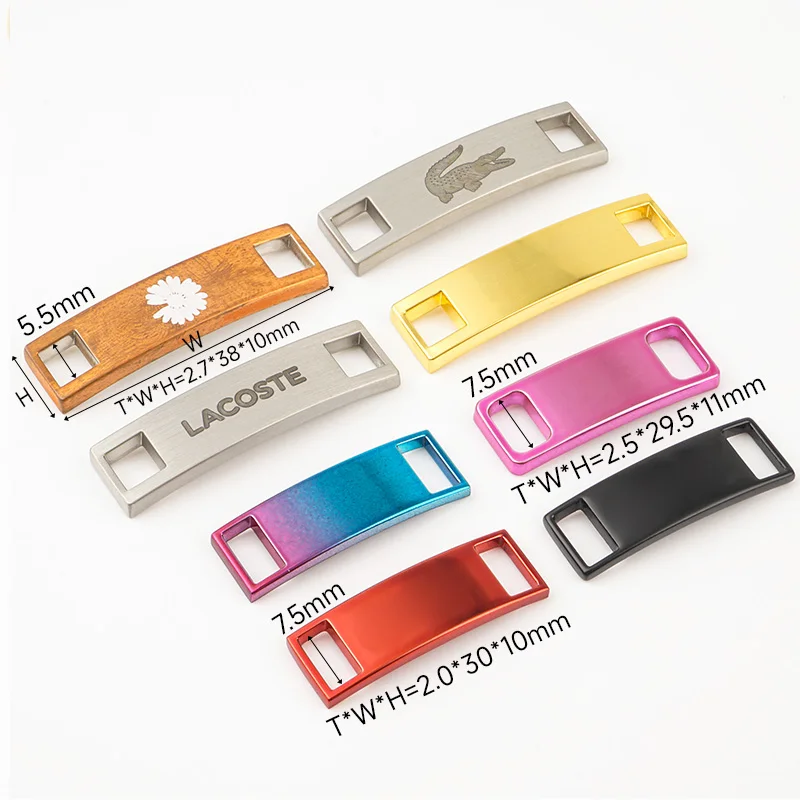 Custom Engraved Lock Shoelace Tag Custom Blank Metal Plate Shoelace