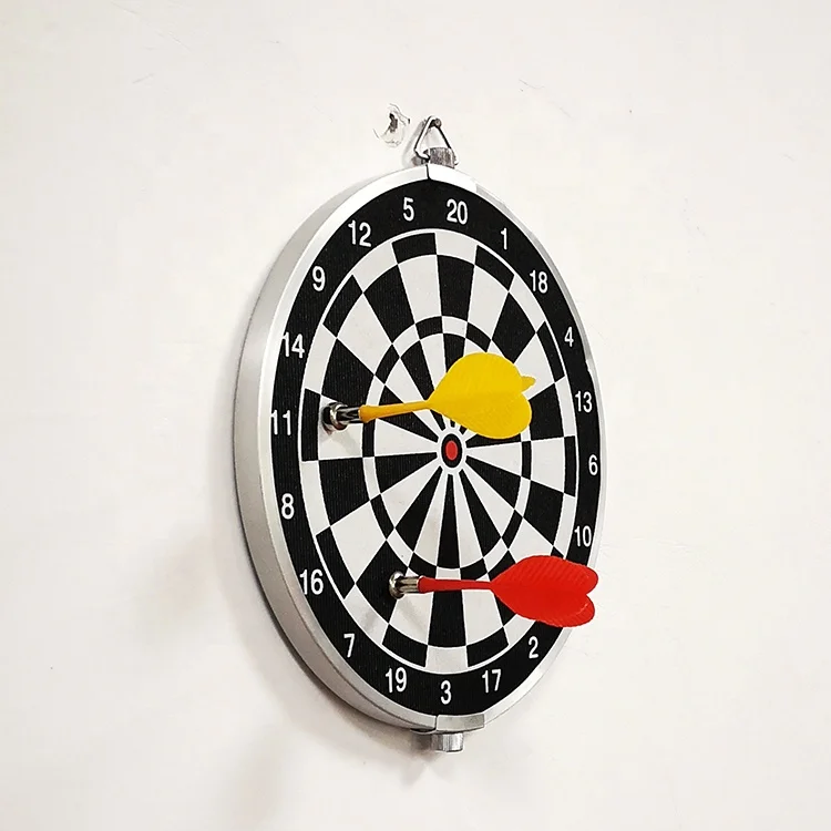 Детская настольная металлическая dart игрушка 8 дюймов двухсторонняя алюминиевая Магнитная мишень для игры в дартс игровой набор с одной главной балкой с крючком и пьедестал
