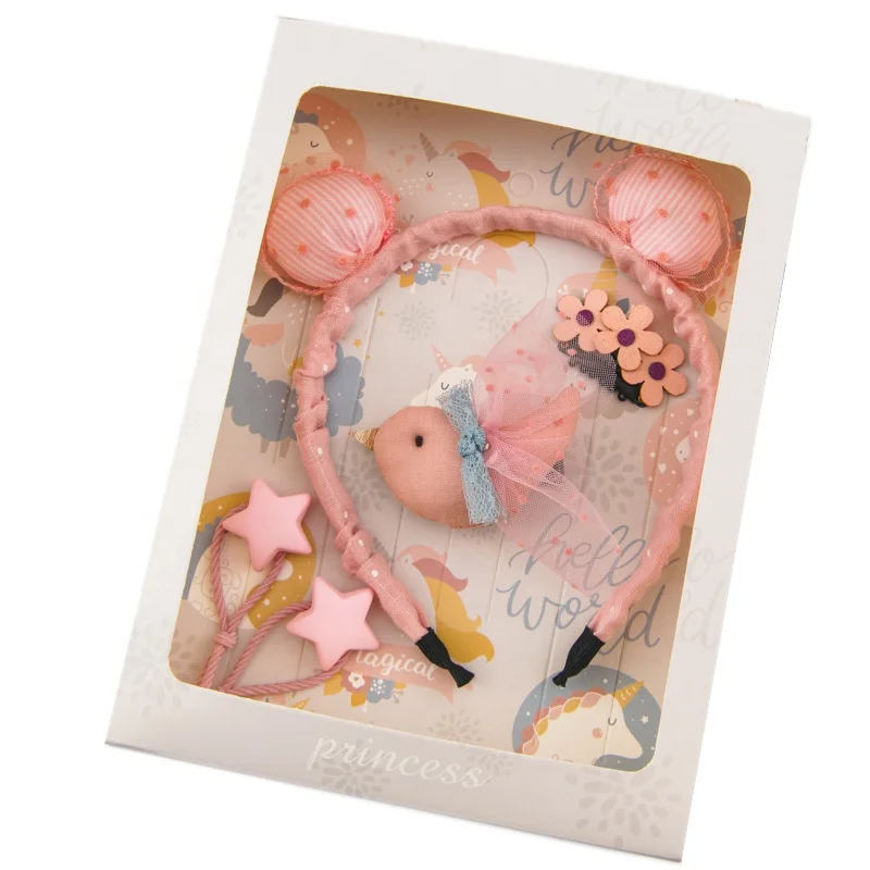 hot sales Multi design princess little girl baby gift box hair accessories set