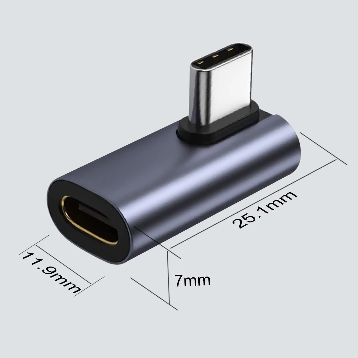 90 Degree Right Angle USB C Adapter 10GB Type C Male to Female 10Gbps ...