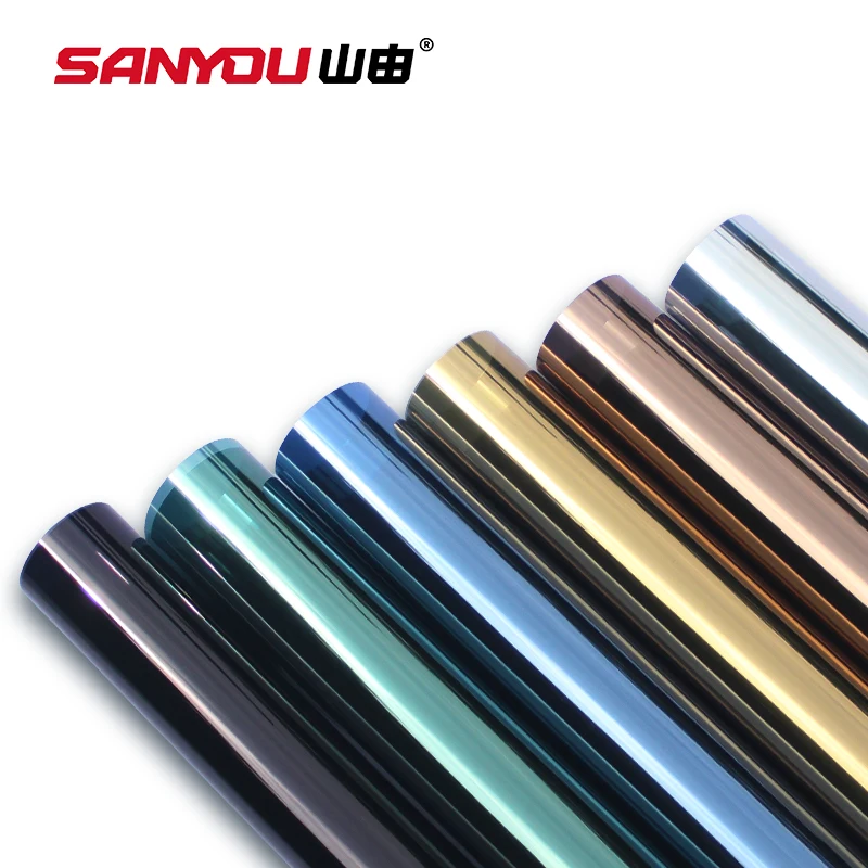 1,52*30 м изоляционная защита конфиденциальности Серебристая/зеленая односторонняя зеркальная оконная стеклянная пленка