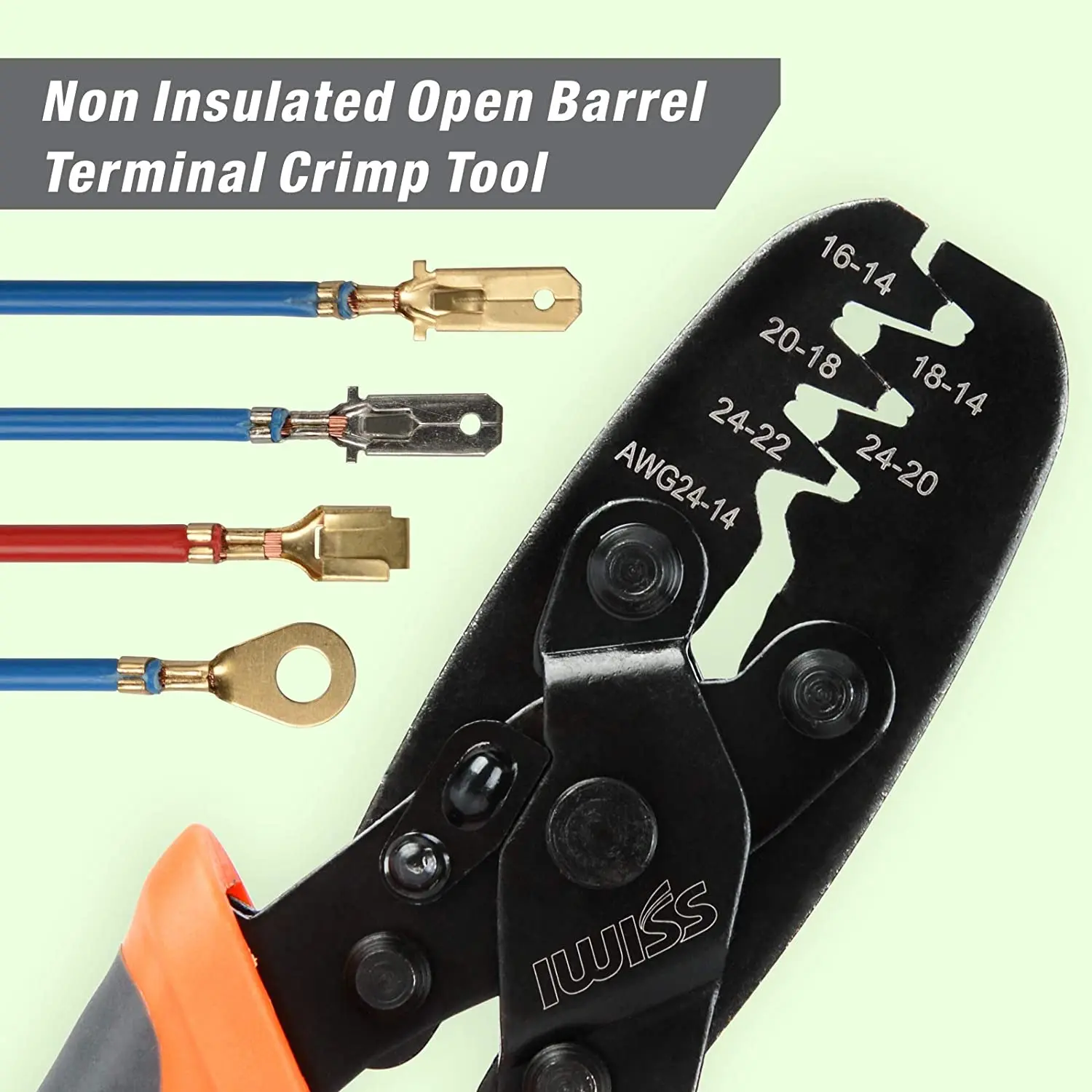 Iwiss Open Barrel Terminal Crimper Plier Tool for Molex Style Delphi Amp Tyco