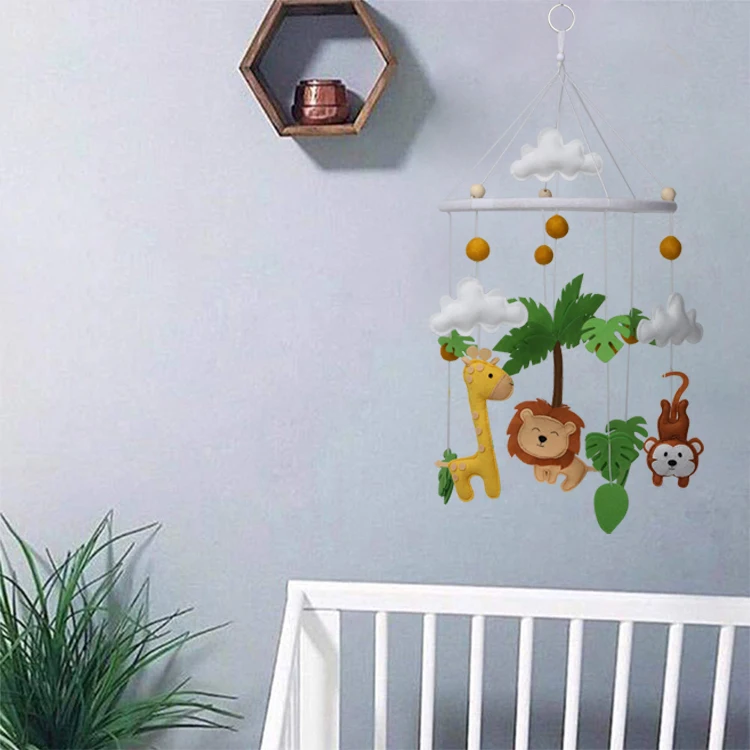 Лидер продаж, детская мобиль, войлочный погремушка, детский мобиль, войлочная кроватка, сафари, игрушки, экологичный подарок для будущей мамы