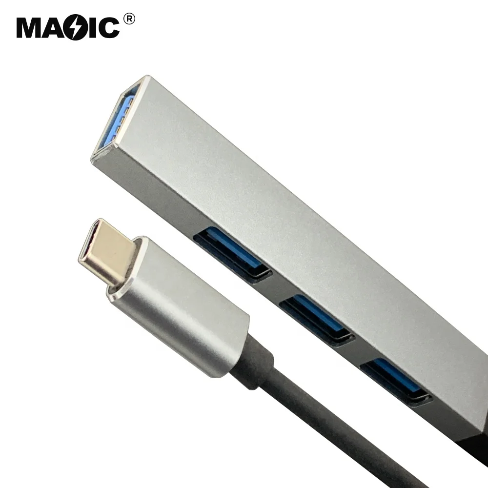 Адаптер-конвертер USB Type-C на usb-концентратор, 4 порта с одним портом usb 3,0 и тремя портами 2,0 для аксессуаров для ноутбуков