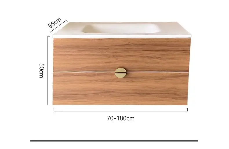 product wall mounted bathroom cabinet combination rock slab ceramic integrated basin bathroom shallow walnut washbasin-5