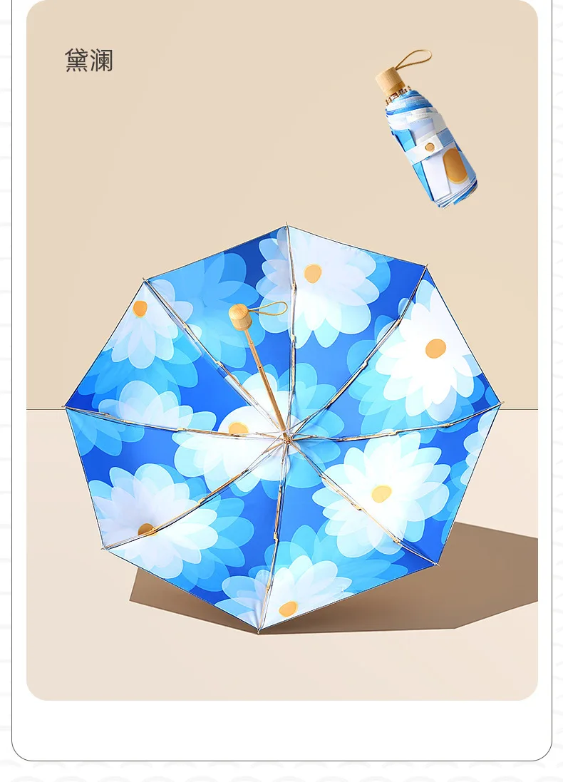 High-grade Double Layer Full Flower Printing Sunshade Folding Umbrella