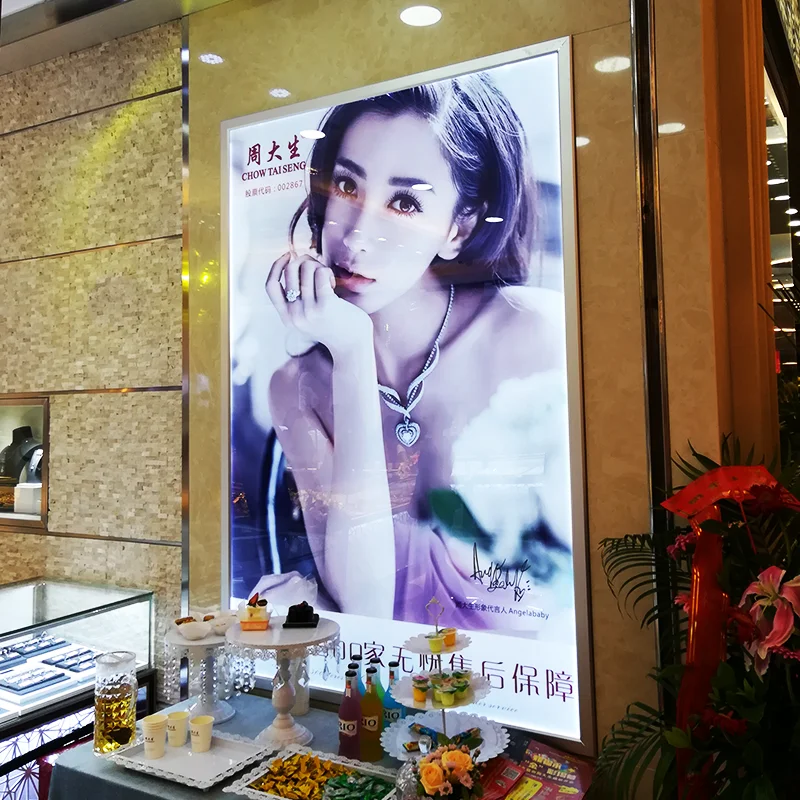 Factory Custom Magnetic Display Light Box Sign Picture Poster Holders Led Slim Acrylic Wall Mounted Frame for A3 Size