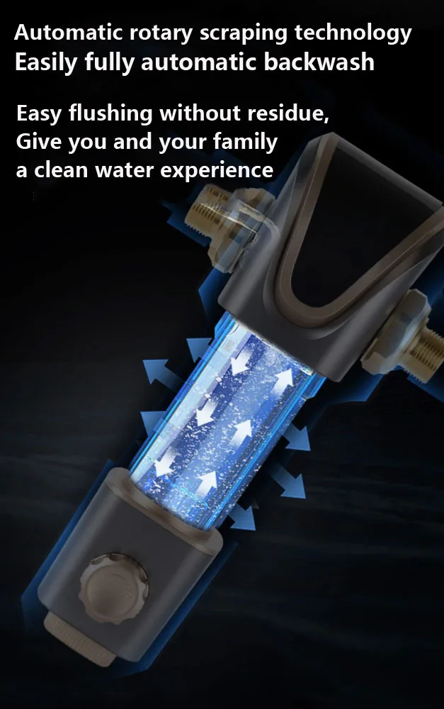 Auto Backwash System Spin Sediment 40 Micron Reusable Flushable Water ...