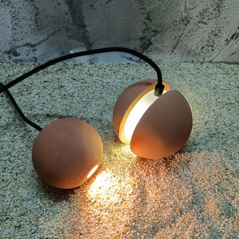 Futuristic Small Size LED Pendant Light Sphere-Shaped with Split Design for Artistic Interiors Cafe Decor Hanging Installation