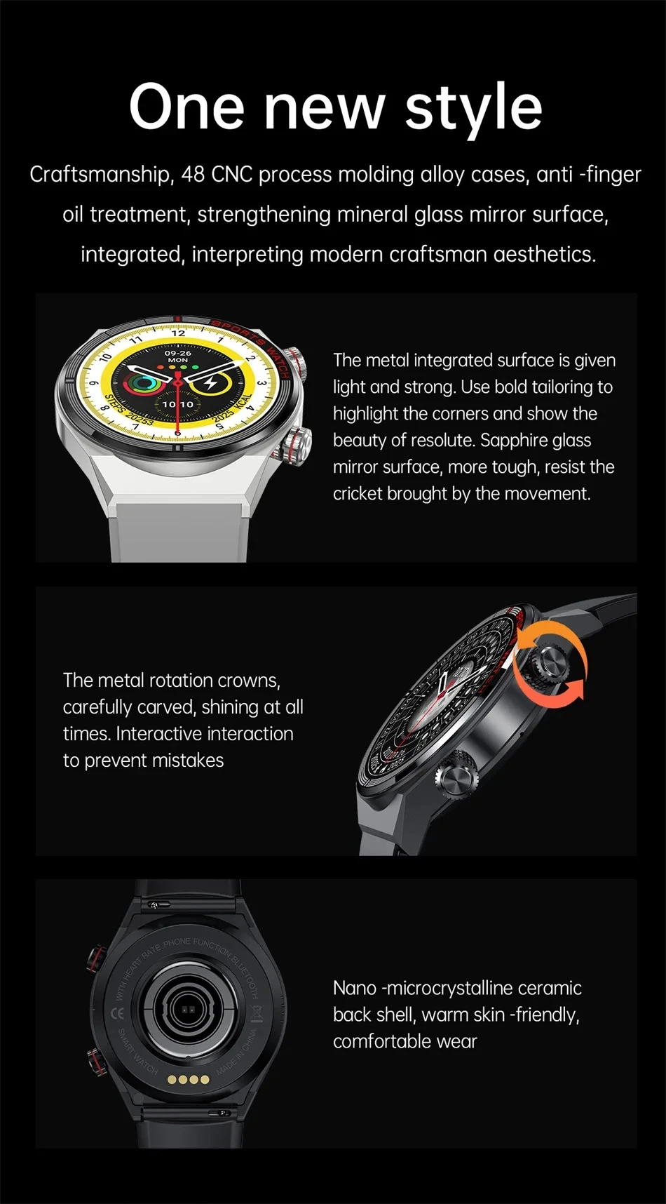 ECG+PPG BT Call QW39 Smart Watch 2024 Sports Bracelet NFC Waterproof Custom Watch Face Men QW39 SmartWatch Round For IOS Android