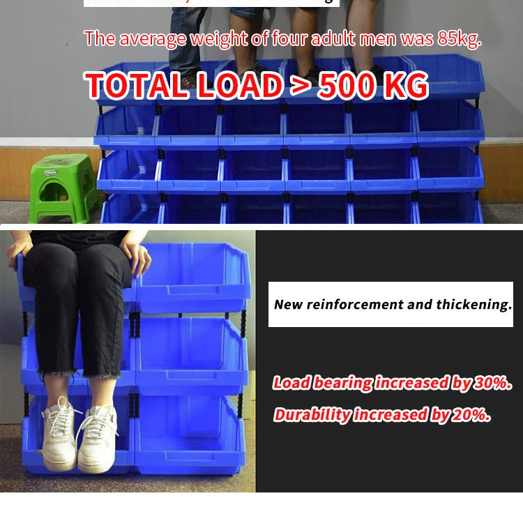 Industrial Plastic Storage Bins Box Tools Shelving Storage Stackable