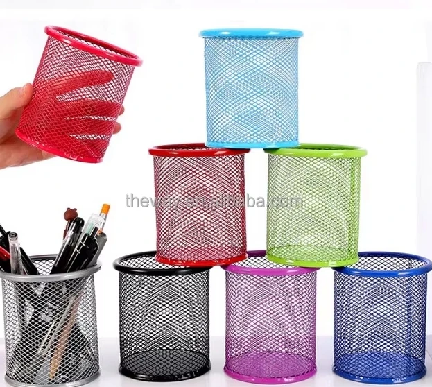 Customized Logo Metal Mesh Pen Holder