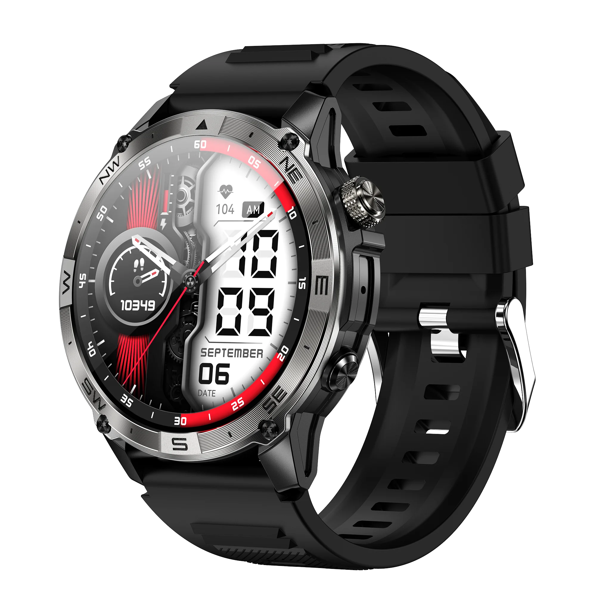 HK08 Amoled Smart Watch 1.43 Inch BT Dial GPS Compass Multiple Sport Modes 24/7 Heart Rate Monitoring Outdoor Smartwatch Watch