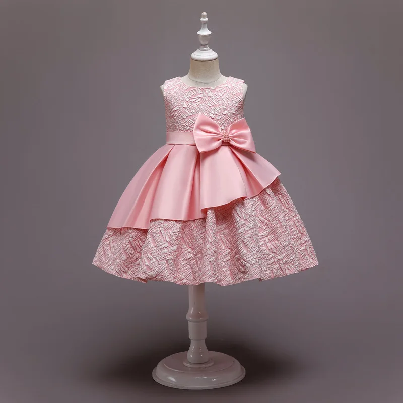 Baby Girl Christmas Dresses Party Daily Girls Skirt Gray Pink Knee-length  Sleeveless Elegant Princess Christmas Dress for Kids/