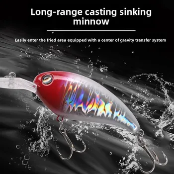 Long-Range Casting 10cm 15g Sea Fishing ABS Plastic Bait Long Tongue Board Rock Chubby Minnow Lure for Carp Target Species – Minnow – view 5