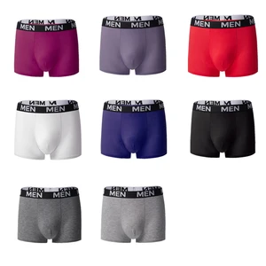 New 95%Cotton 5%Spandex Underwear Shorts Mid-Rise Men's Breathable Comfortable Boxer Shorts Soft Youth Sport Briefs Seamless