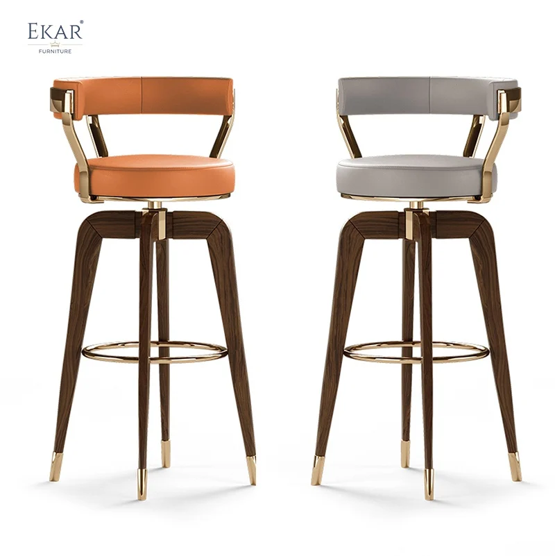 Modern Comfort High-Fabric Bar Stool with Backrest Sturdy Metal Legs and Wood/Steel Frame for Kitchen and Hotel Use