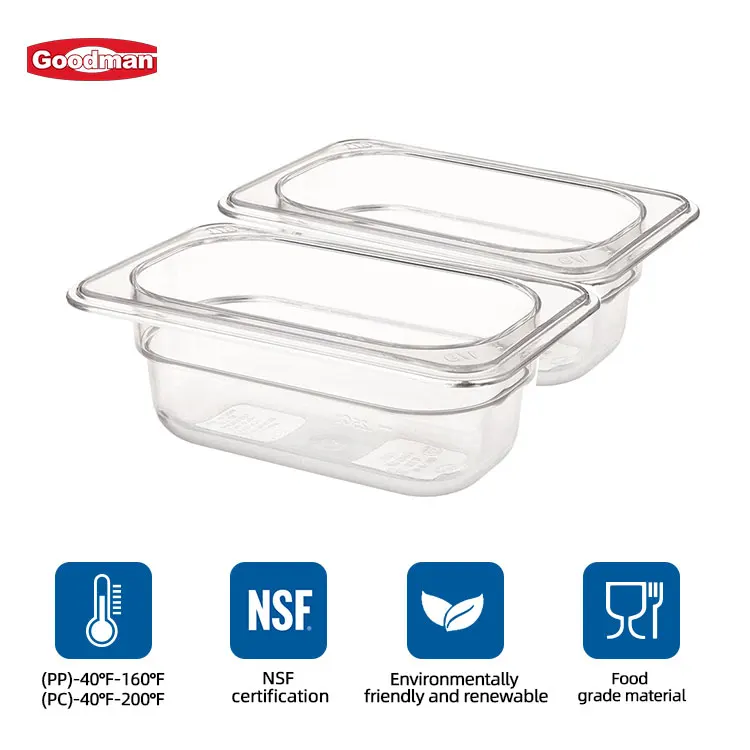 1/4 Size 6" Deep Plastic Food Pan with Lid, Polycarbonate, Clear