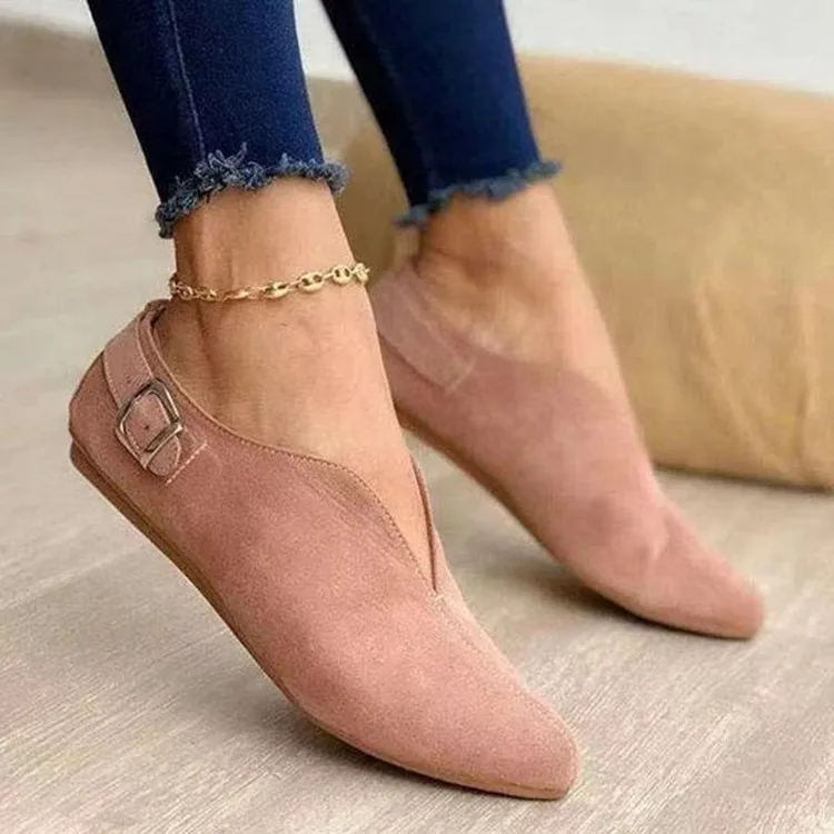 New buckle V-mouth casual shoes fashion slipper