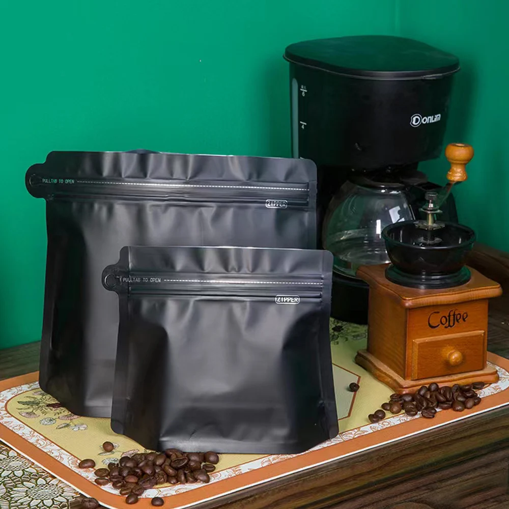 Custom Printed Stand Up Pouch Foil Coffee Bean Tea Bag With Valve Zipper 200/250g Zip Bag Buy