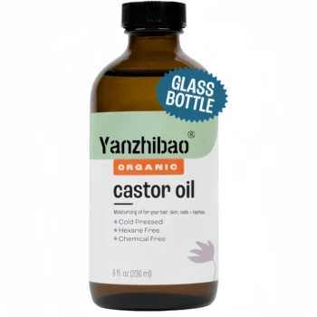 Organic 8 oz Cold Pressed Castor Oil BPA-Free and Hexane-Free with Retinol Hyaluronic Acid for Skin Face Eyelashes Whitening