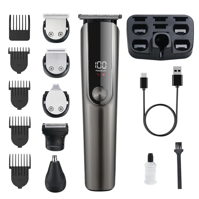 Men's Electric Hair Clipper Set Barber Trimmer Razor Shaver for Beard and Nose Shaving Facial Hair Trimmer