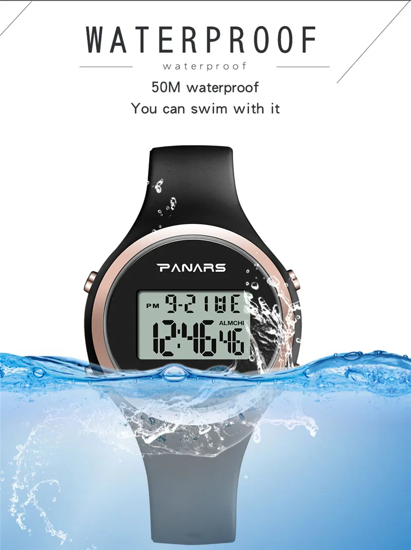 Cheap Classic Girls Luminous Fashion Watch Waterproof Calendar Digital  Wrist Watch Stopwatch Wrist watch | Joom