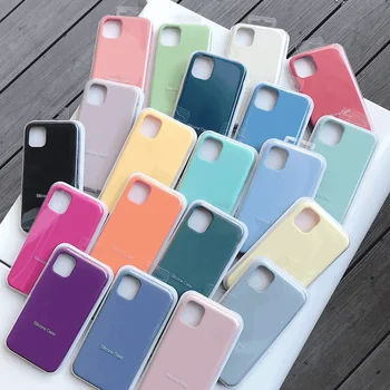 for iPhone Apple 12 Silicone Case With Customized Logo Liquid Silicone Cover Microfiber Silicon Back Cover for iPhone 11 SE 13