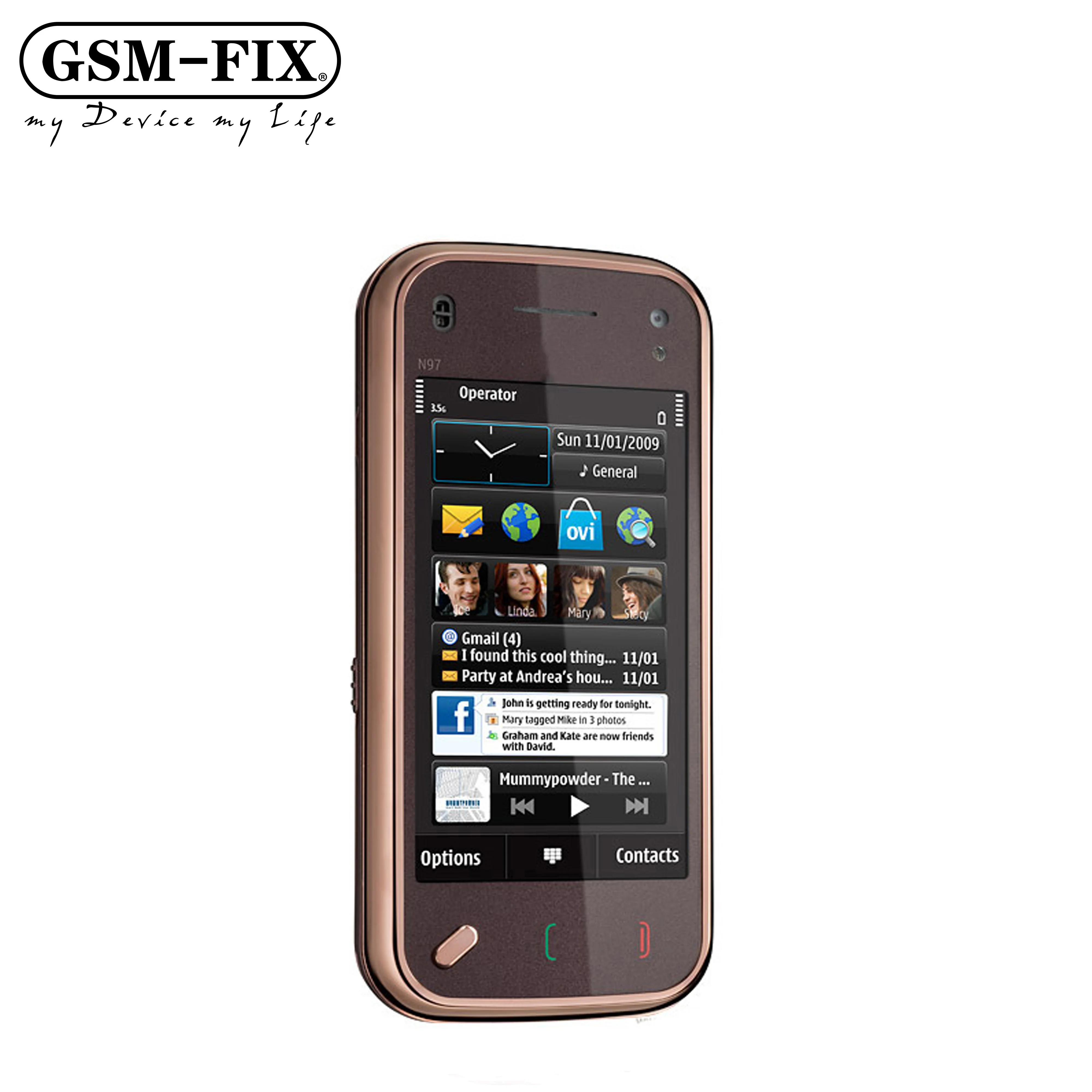 GSM-FIX for Original Factory Unlocked Cheap 3G Classic Slider QWERTY Mobile Cell Phone N97 Wifi GPS N Mini