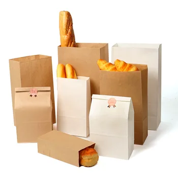 Manufacturers wholesale disposable food grade packing bag custom sos brown kraft paper bags