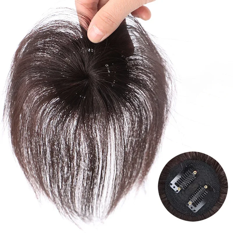 2 BB-Clips, 100 % Echthaar, Clip-In-Topper für Frauen, 15,2 cm, glatter Stil, Haarteile_voghion.com