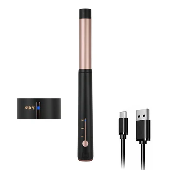 Private Label 3-Speed Temporature Adjustment Hair Curler USB Rechargeable Wireless Mini Hair Curling Iron