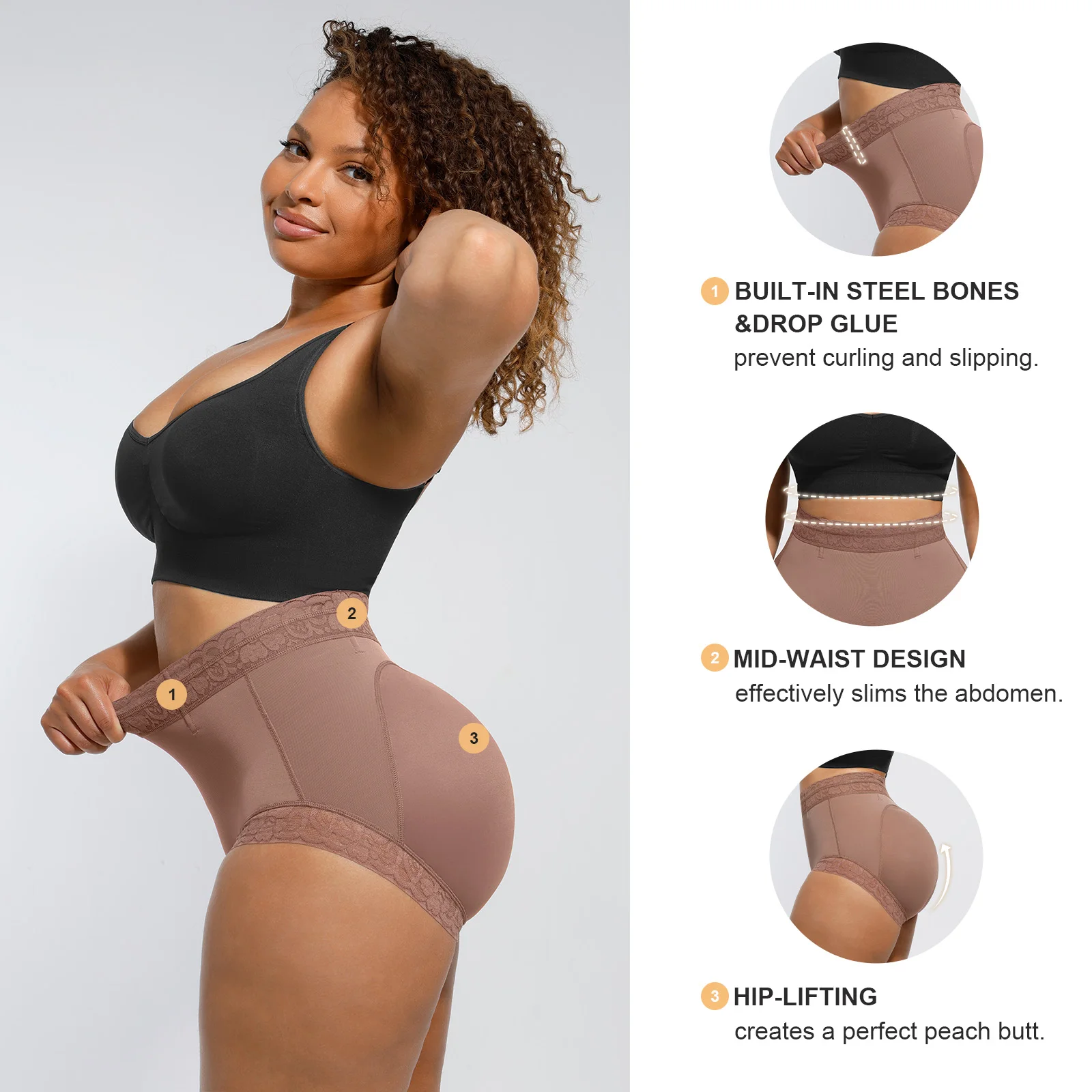 Hexin 2025 New Arrival Tummy Control Butt Lift Body Shaper Slimming Sexy Panties Women Lace Shapewear Shorts for Everyday