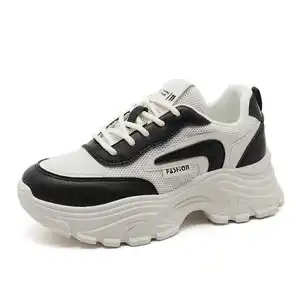 Women's Breathable Mesh Height Increasing Sports Shoes QRJ07 Korean Version Fashionable for Autumn Summer Spring