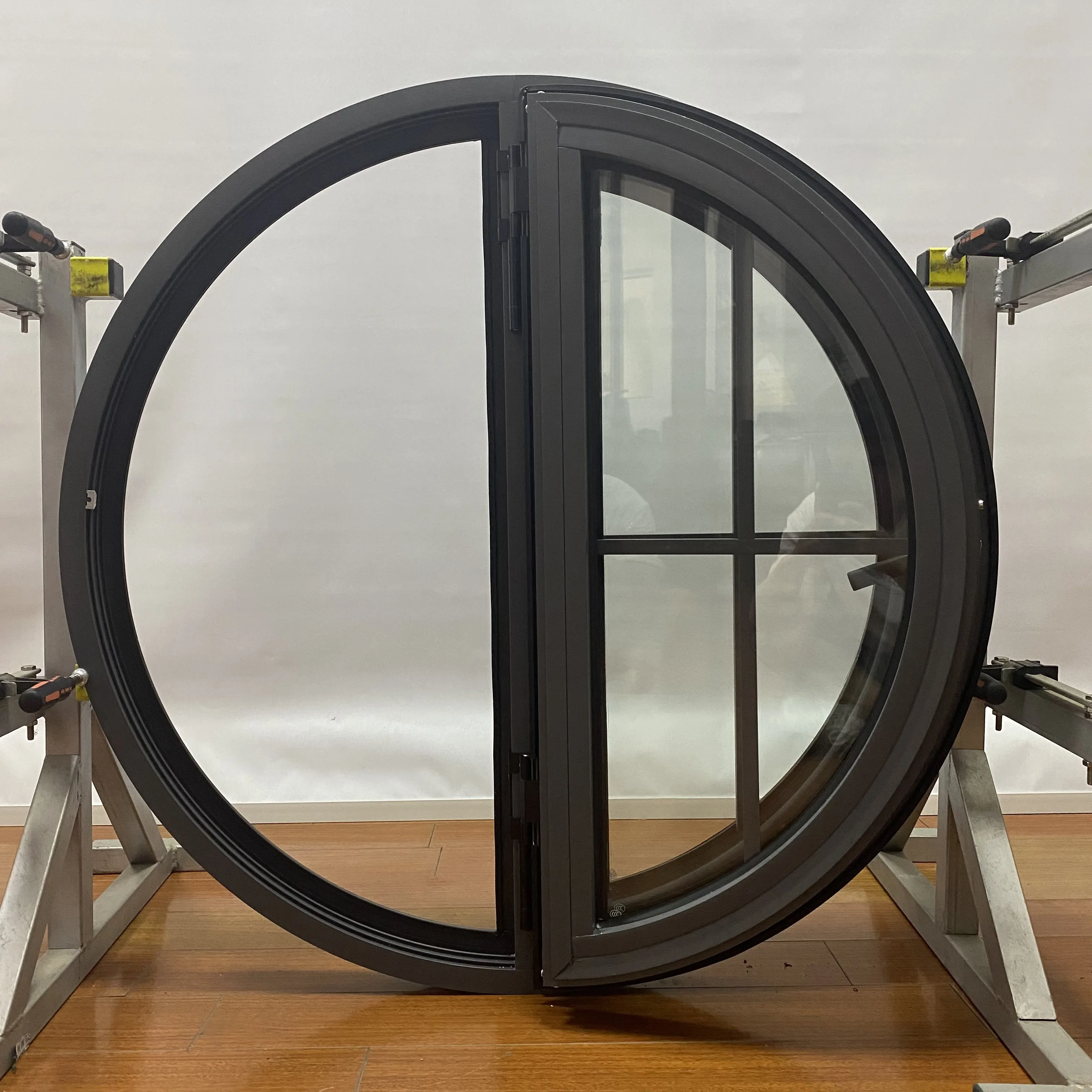 Waterproof Heat Insulation and New Design Circular Round Casement Glass windows with Design Window Grills