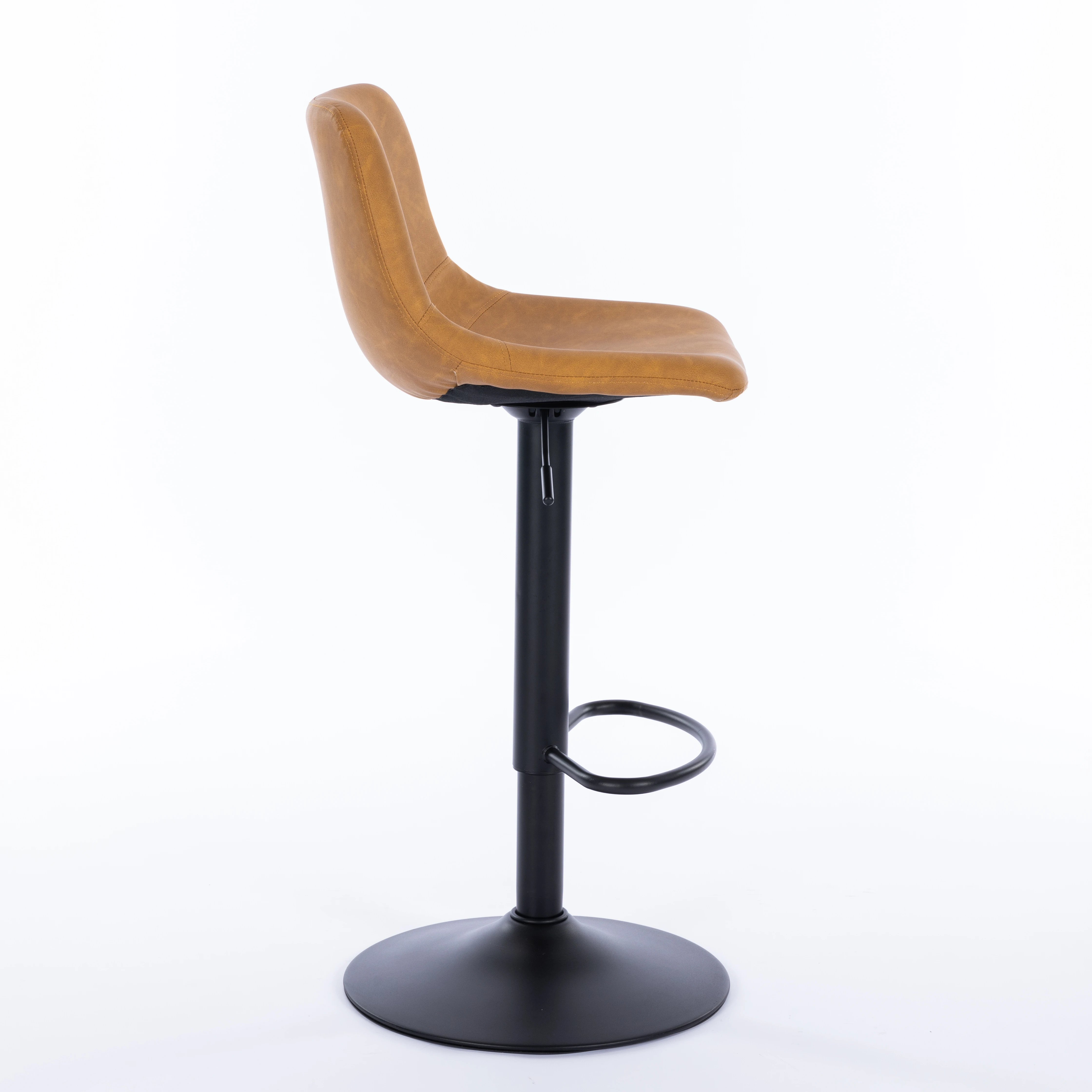 ZY-8083 Бытовая металлическая основа коричневая регулируемая высота вращающееся кожаное барное кресло стулья с подставкой для ног