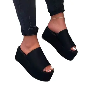 QuiteS Women's Large Size Camouflage Platform Sponge Slippers Casual Outdoor Summer & Spring Sandals