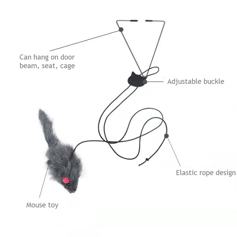 Cute Door Hanging Bouncing Retractable Toy Indoor Funny Mouse Cat Toy