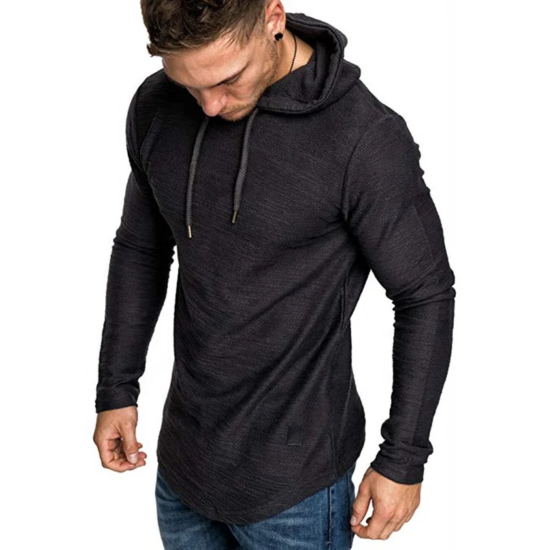 Wholesale New Fashion Longsleeve Tshirts Round Bottom Slub Cotton Men t Shirt Bottoming Casual Hood Shirt