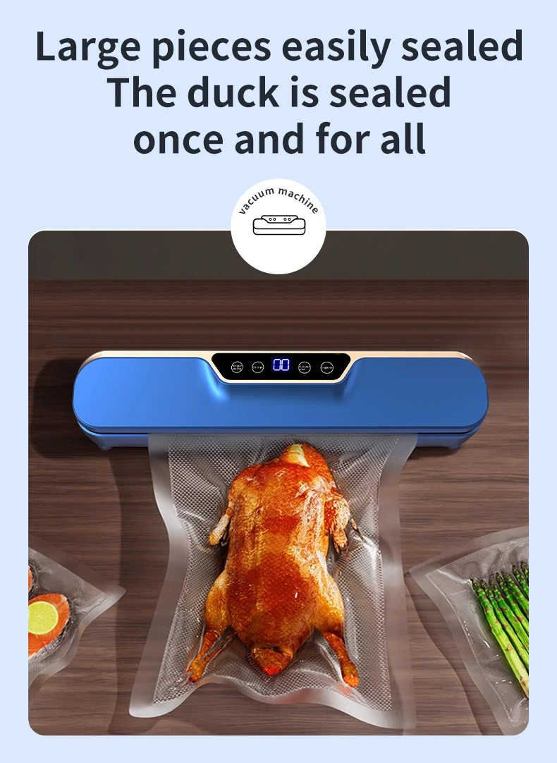 Vacuum Food Preservation Sealer with Liquid Crystal Display Automatic Sealing Machine for Food Storage