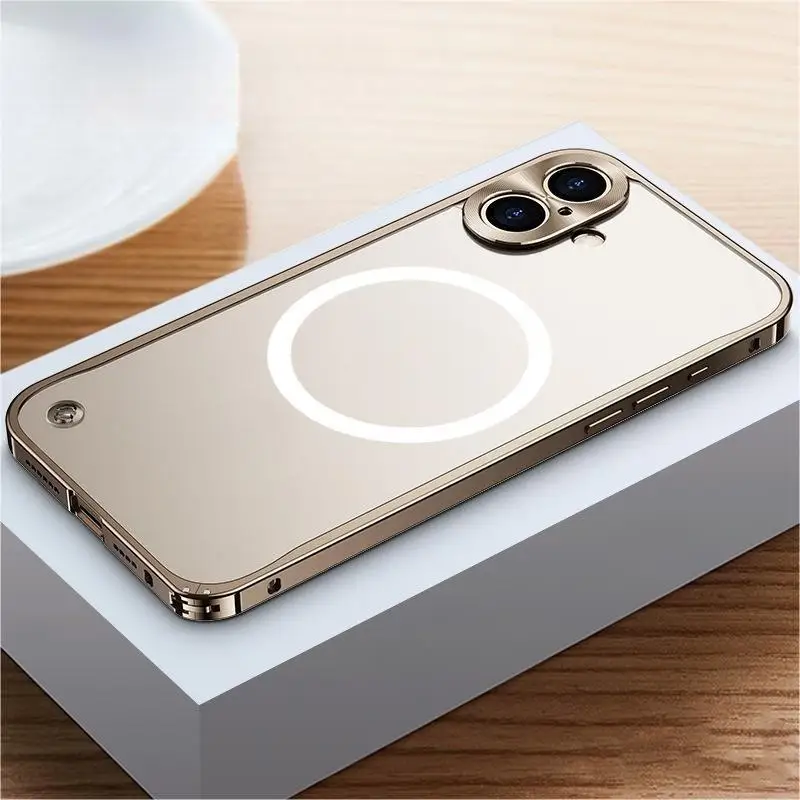 Metal Magnetic Phone Case Protector For Iphone 12 13 14 15 16 Plus Pro Max With Camera Frame Myc0153 Laudtec