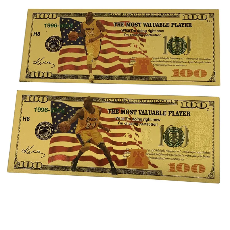 Kobe Bryant $100 Banknote - Gold Foil Currency for Kobe Bryant $100 Banknote - Gold Foil Currency for