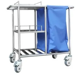 Hospital Solid Cleaning Linen Trolley Dressing Mobile Cleaning Cart Dirt Instrument Trolley Cart